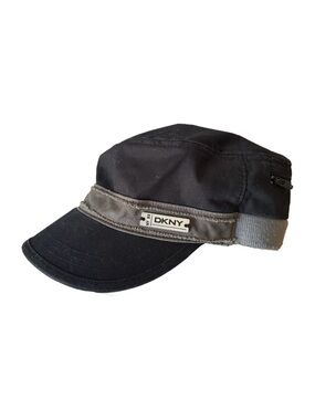 DKNY Two-Tone Black and Gray Cotton Hat